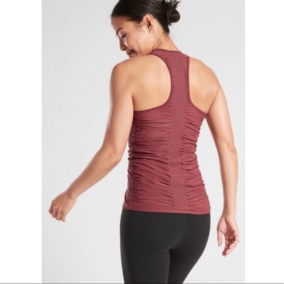 Athleta Tops - Athleta Bakasana Mesh Back Ruched Tank Size XS